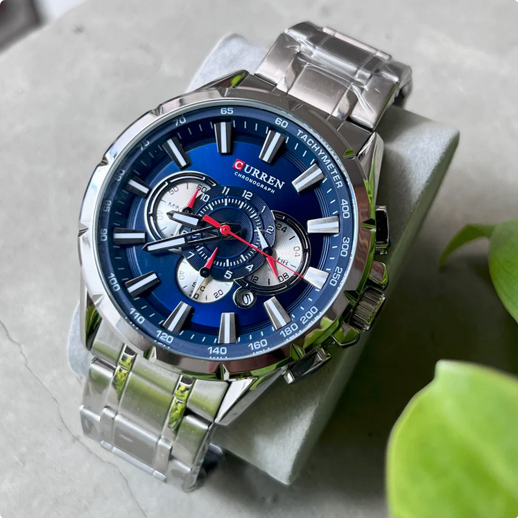 CURREN 8363 Montre pour hommes en acier inoxydable