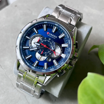 CURREN 8363 Montre pour hommes en acier inoxydable