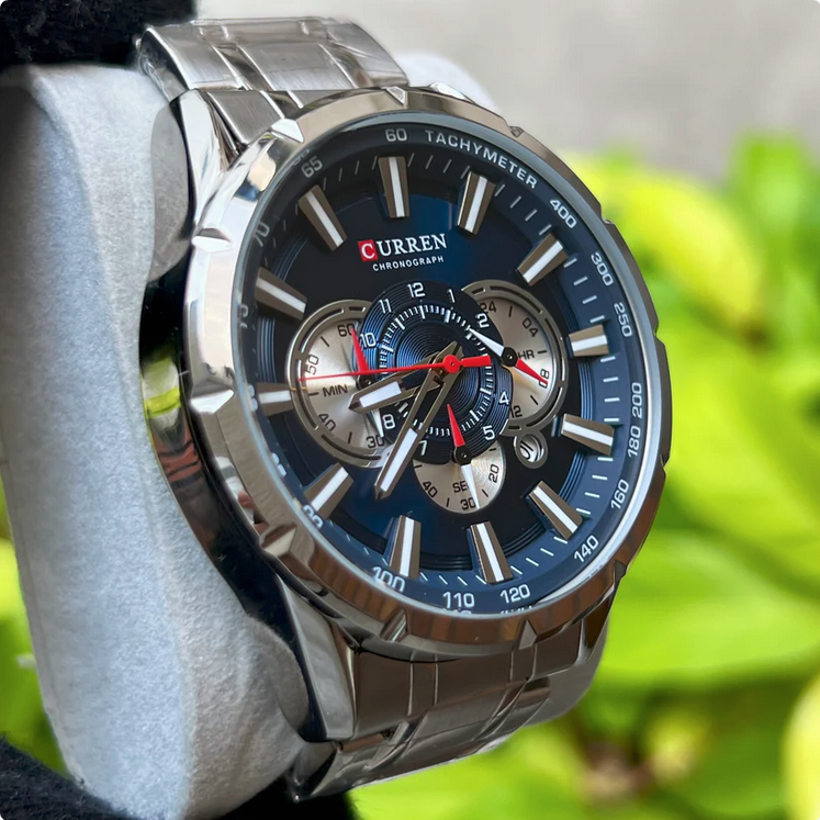 CURREN 8363 Montre pour hommes en acier inoxydable