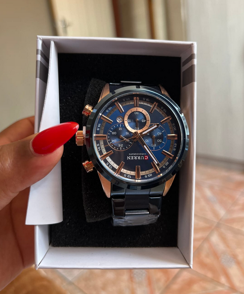 CURREN 8355 Montre pour hommes en acier inoxydable