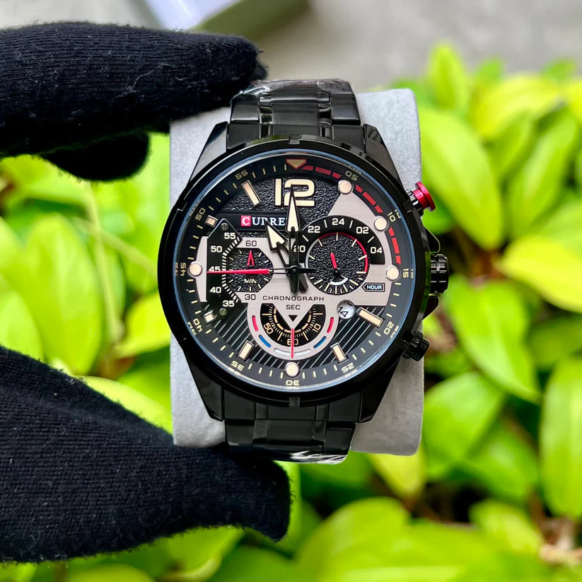 CURREN 8395 Montre pour hommes en acier inoxydable