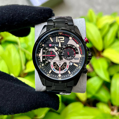 CURREN 8395 Montre pour hommes en acier inoxydable