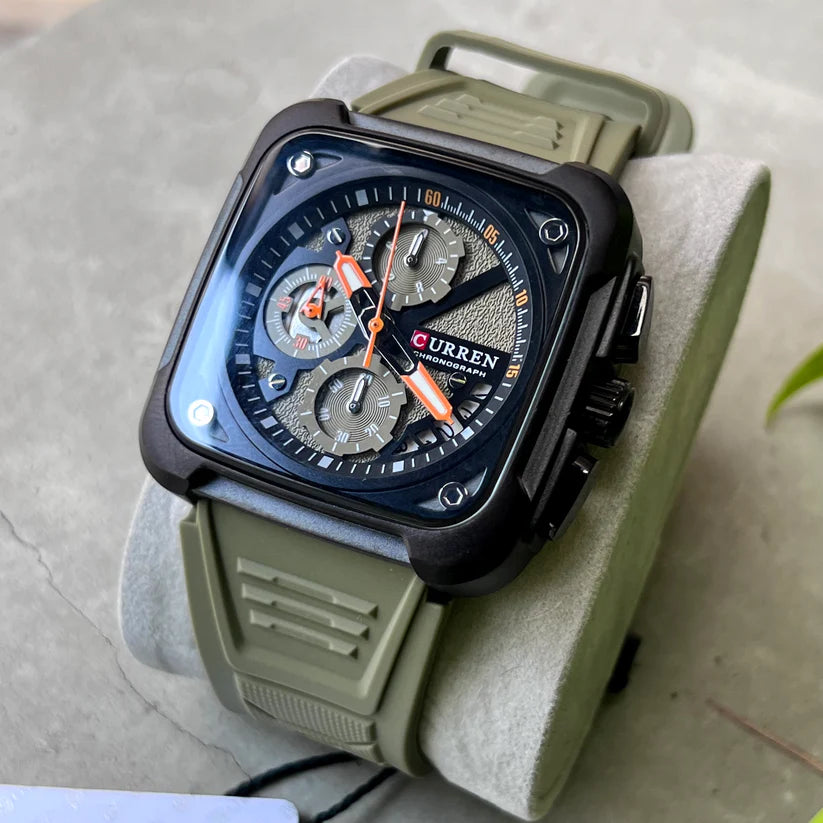 CURREN 8461 Montre pour hommes en acier inoxydable