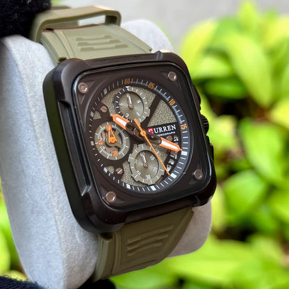 CURREN 8461 Montre pour hommes en acier inoxydable