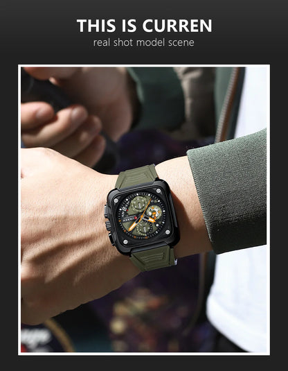 CURREN 8461 Montre pour hommes en acier inoxydable